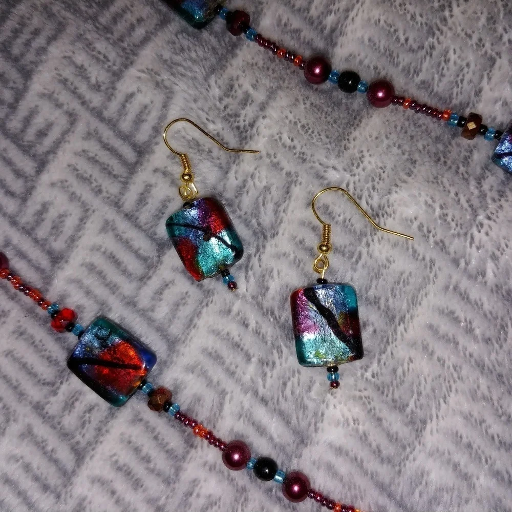 Fall necklace and earing set